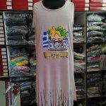 Γυναικειο φορεμα με κροσια στο τελειωμα σε δροσερο και αερινο  βαμβακερο υφασμα  ιδανικο για ολεσ τις ωρες ελληνκης κατασκευης